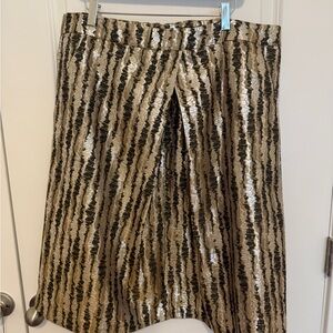 Eloquii Gold Sequin A-Line Skirt